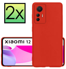 NoXx NoXx Xiaomi 12 Lite Hoesje Siliconen - Rood - 2 PACK