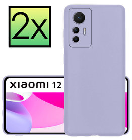 NoXx NoXx Xiaomi 12 Lite Hoesje Siliconen - Lila - 2 PACK