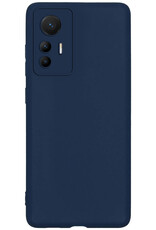 BASEY. Hoes Geschikt voor Xiaomi 12 Lite Hoesje Siliconen Back Cover Case - Hoesje Geschikt voor Xiaomi 12 Lite Hoes Cover Hoesje - Donkerblauw