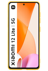 BASEY. Hoes Geschikt voor Xiaomi 12 Lite Hoesje Siliconen Back Cover Case - Hoesje Geschikt voor Xiaomi 12 Lite Hoes Cover Hoesje - Geel