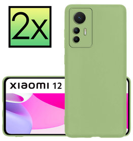 NoXx NoXx Xiaomi 12 Lite Hoesje Siliconen - Groen - 2 PACK