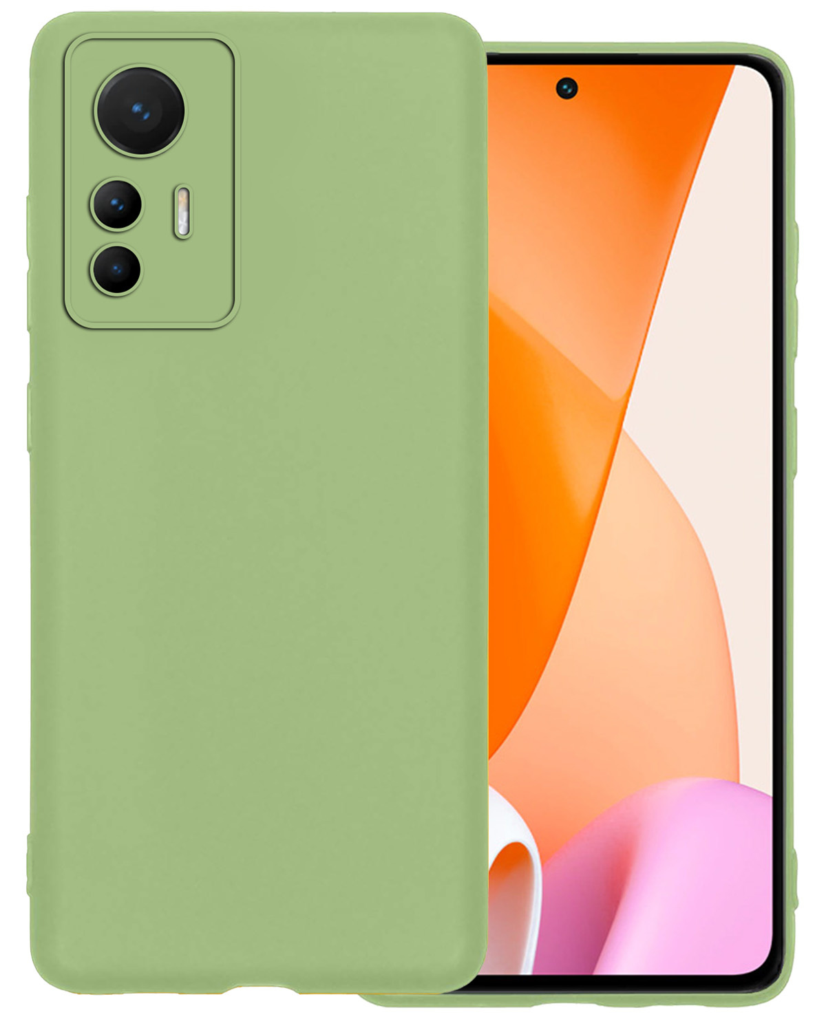 BASEY. Hoes Geschikt voor Xiaomi 12 Lite Hoesje Siliconen Back Cover Case - Hoesje Geschikt voor Xiaomi 12 Lite Hoes Cover Hoesje - Groen