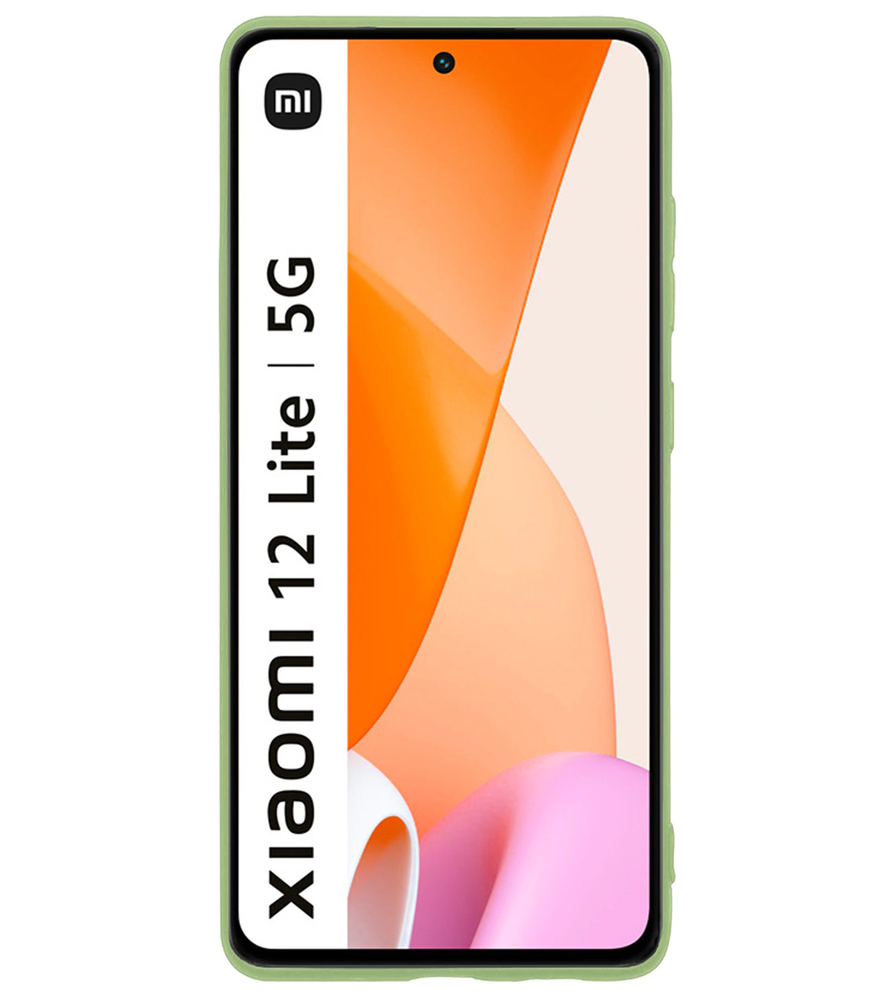 BASEY. Hoes Geschikt voor Xiaomi 12 Lite Hoesje Siliconen Back Cover Case - Hoesje Geschikt voor Xiaomi 12 Lite Hoes Cover Hoesje - Groen