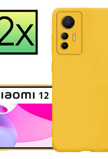 NoXx Hoes Geschikt voor Xiaomi 12 Lite Hoesje Cover Siliconen Back Case Hoes - Geel - 2x