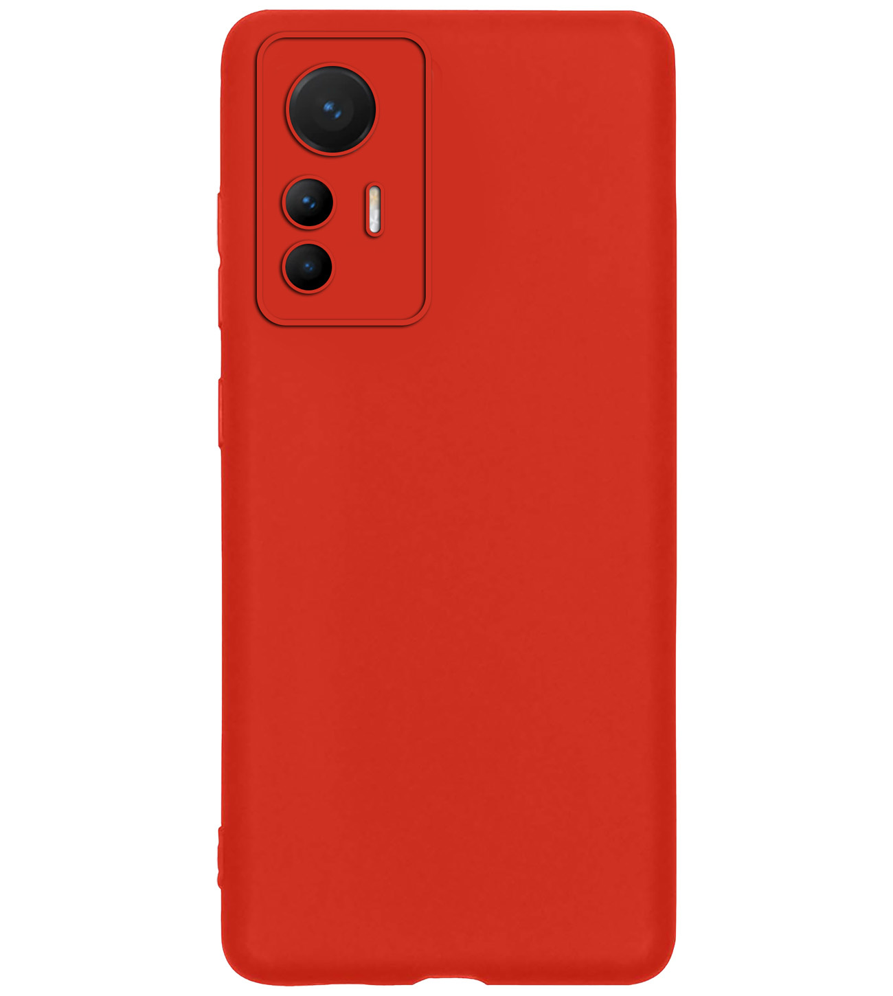 BASEY. Hoes Geschikt voor Xiaomi 12 Lite Hoesje Siliconen Back Cover Case - Hoesje Geschikt voor Xiaomi 12 Lite Hoes Cover Hoesje - Rood