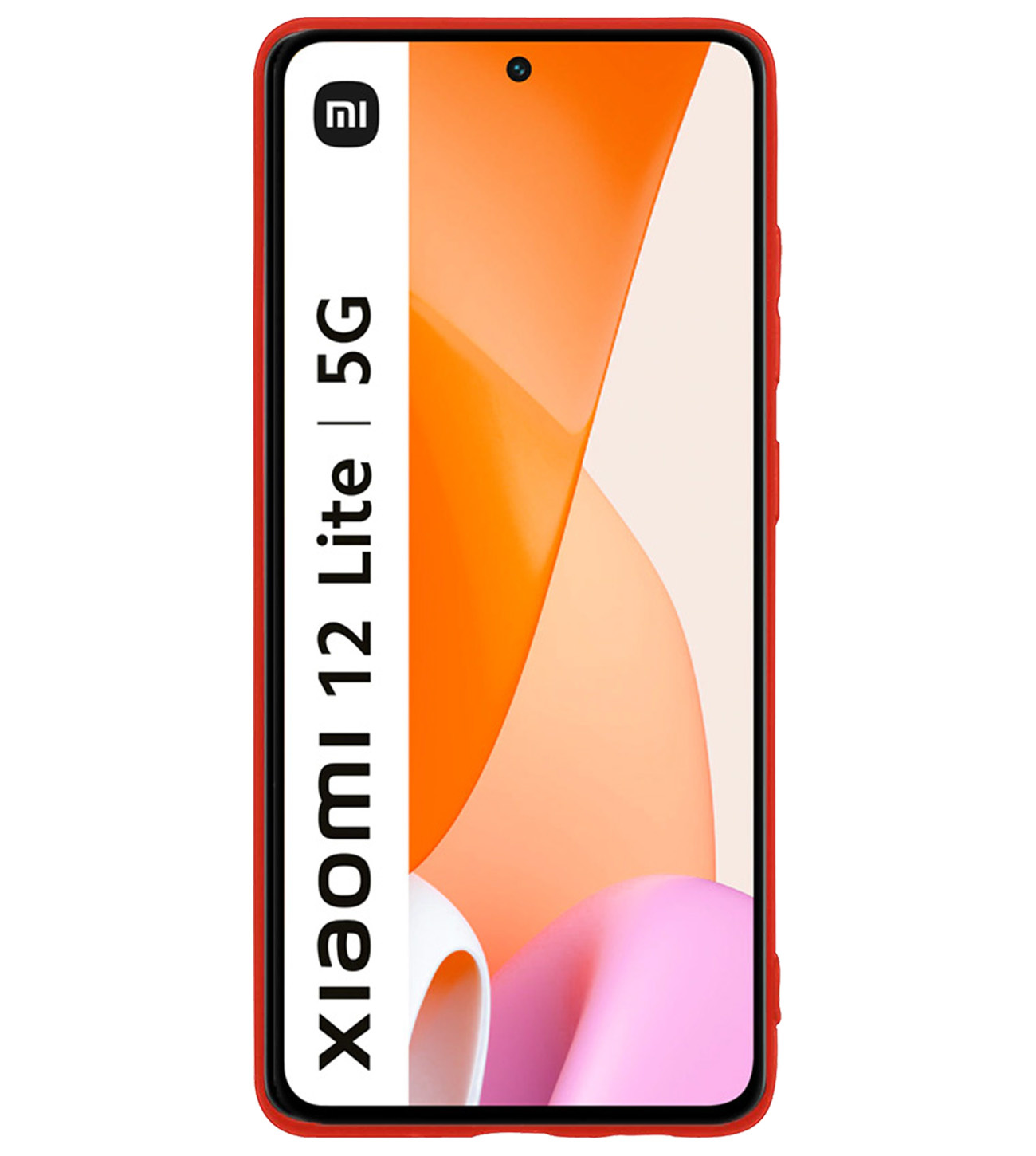 BASEY. Hoes Geschikt voor Xiaomi 12 Lite Hoesje Siliconen Back Cover Case - Hoesje Geschikt voor Xiaomi 12 Lite Hoes Cover Hoesje - Rood