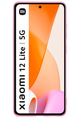 BASEY. Hoes Geschikt voor Xiaomi 12 Lite Hoesje Siliconen Back Cover Case - Hoesje Geschikt voor Xiaomi 12 Lite Hoes Cover Hoesje - Lichtroze