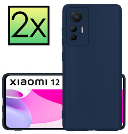 NoXx NoXx Xiaomi 12 Lite Hoesje Siliconen - Donkerblauw - 2 PACK
