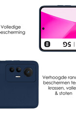 NoXx Hoes Geschikt voor Xiaomi 12 Lite Hoesje Cover Siliconen Back Case Hoes - Donkerblauw - 2x