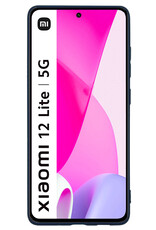 NoXx Hoes Geschikt voor Xiaomi 12 Lite Hoesje Cover Siliconen Back Case Hoes - Donkerblauw - 2x