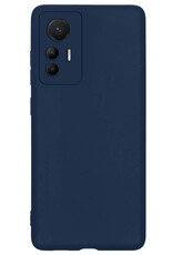 NoXx Hoes Geschikt voor Xiaomi 12 Lite Hoesje Cover Siliconen Back Case Hoes - Donkerblauw - 2x