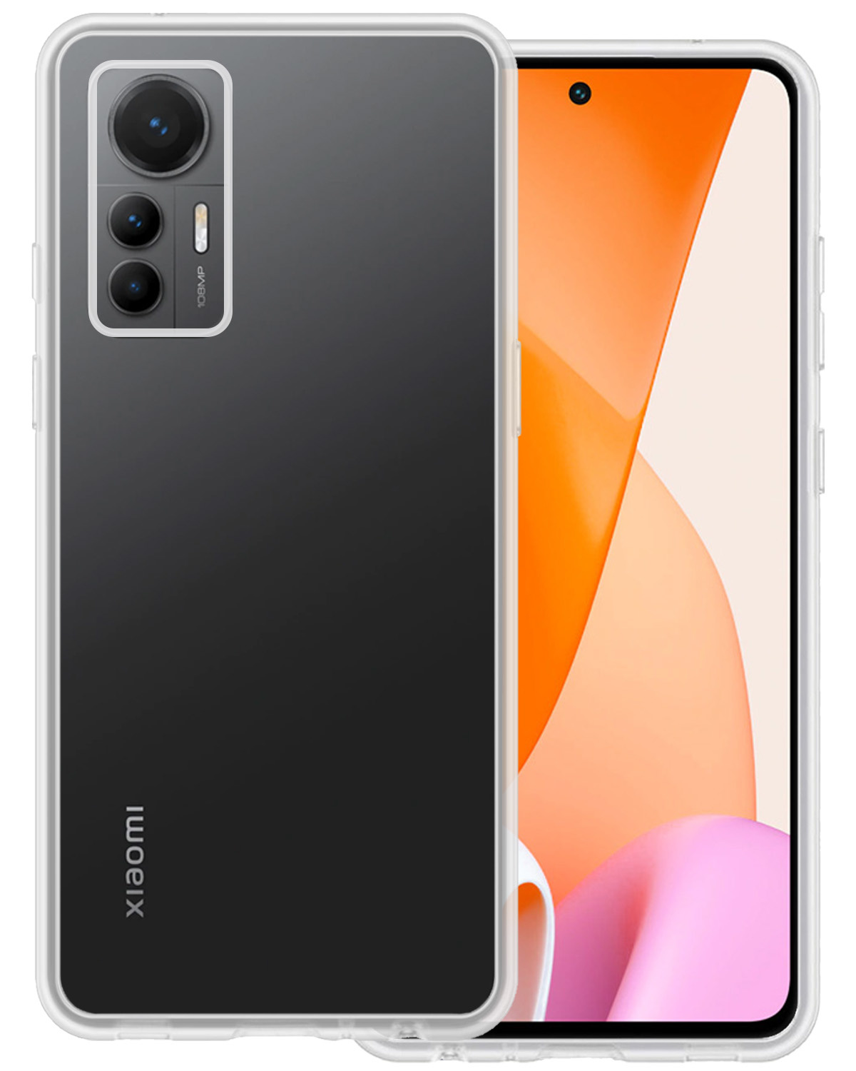 BASEY. Hoes Geschikt voor Xiaomi 12 Lite Hoesje Siliconen Back Cover Case - Hoesje Geschikt voor Xiaomi 12 Lite Hoes Cover Hoesje - Transparant