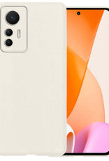 BASEY. Hoes Geschikt voor Xiaomi 12 Lite Hoesje Siliconen Back Cover Case - Hoesje Geschikt voor Xiaomi 12 Lite Hoes Cover Hoesje - Wit
