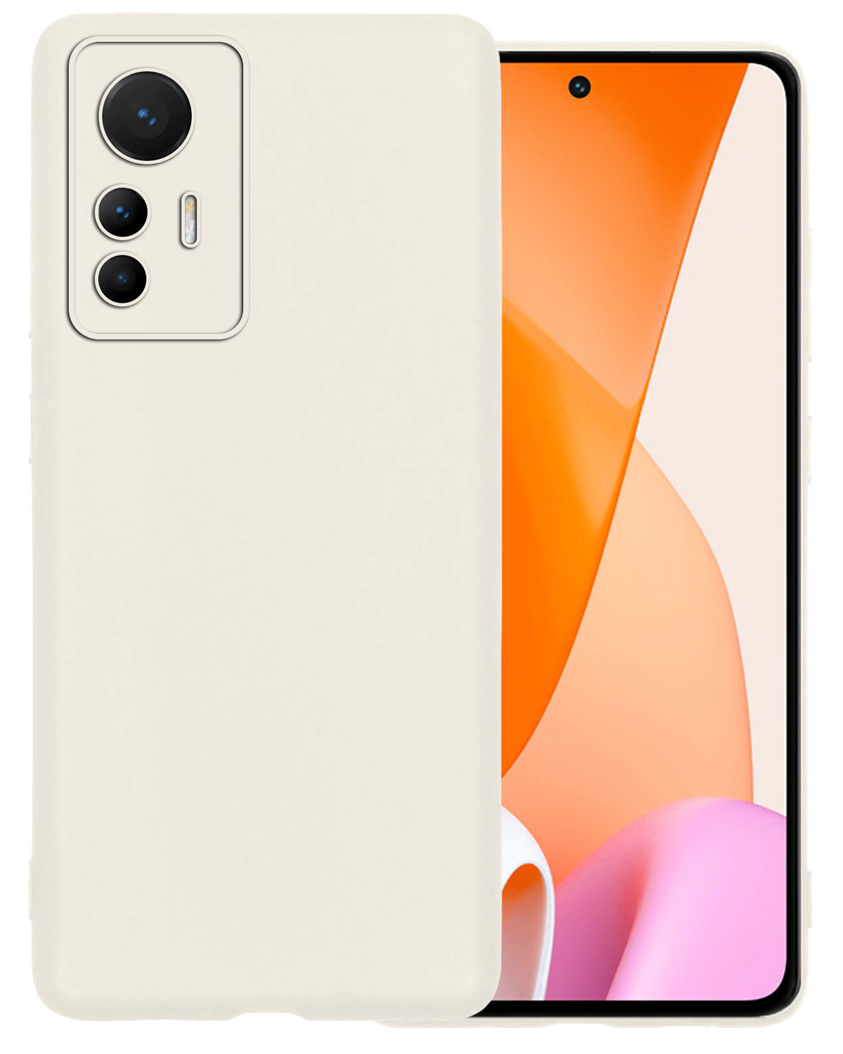 BASEY. Hoes Geschikt voor Xiaomi 12 Lite Hoesje Siliconen Back Cover Case - Hoesje Geschikt voor Xiaomi 12 Lite Hoes Cover Hoesje - Wit