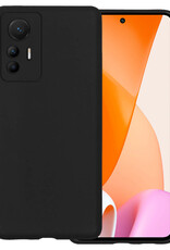 BASEY. Hoes Geschikt voor Xiaomi 12 Lite Hoesje Siliconen Back Cover Case - Hoesje Geschikt voor Xiaomi 12 Lite Hoes Cover Hoesje - Zwart