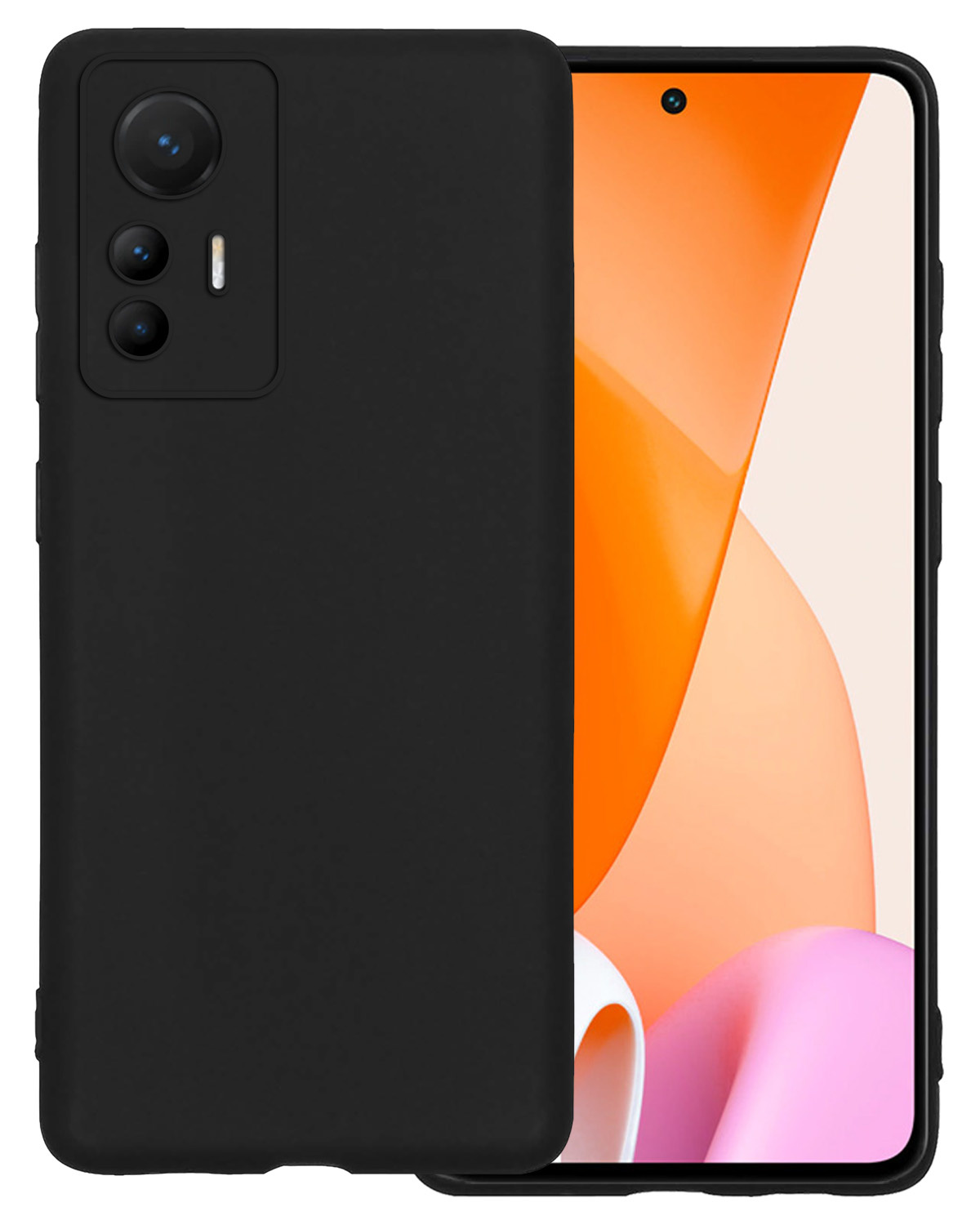 BASEY. Hoes Geschikt voor Xiaomi 12 Lite Hoesje Siliconen Back Cover Case - Hoesje Geschikt voor Xiaomi 12 Lite Hoes Cover Hoesje - Zwart