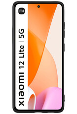 BASEY. Hoes Geschikt voor Xiaomi 12 Lite Hoesje Siliconen Back Cover Case - Hoesje Geschikt voor Xiaomi 12 Lite Hoes Cover Hoesje - Zwart