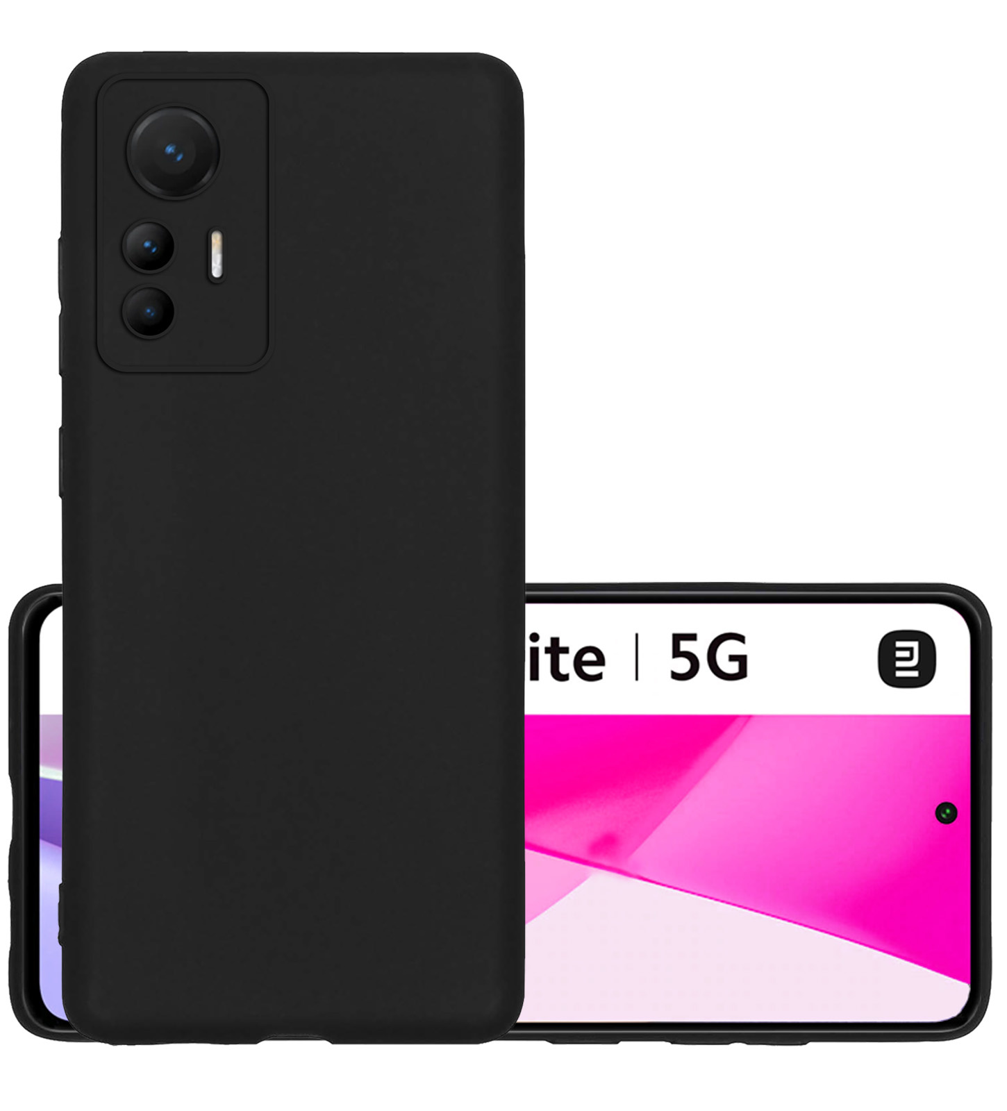 NoXx Hoes Geschikt voor Xiaomi 12 Lite Hoesje Cover Siliconen Back Case Hoes - Zwart