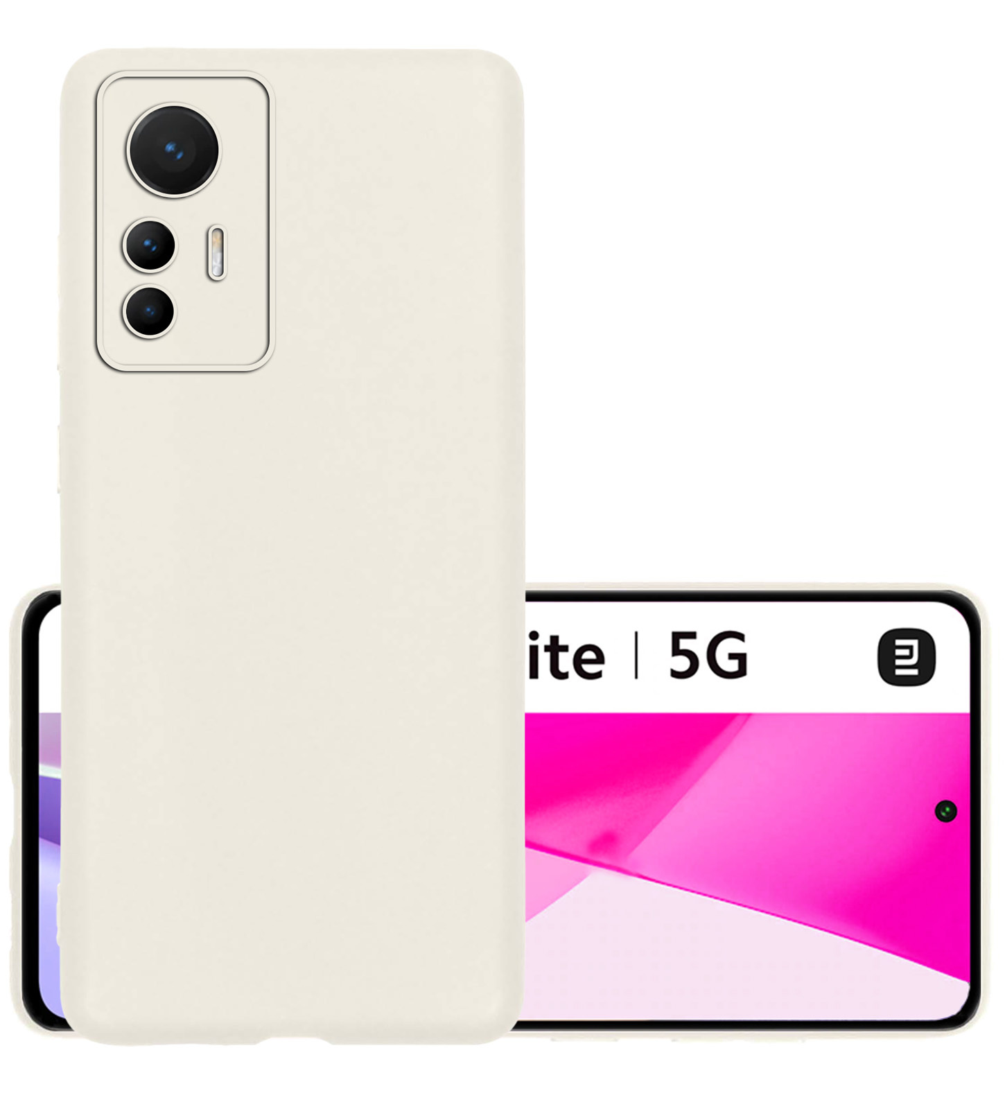 NoXx Hoes Geschikt voor Xiaomi 12 Lite Hoesje Cover Siliconen Back Case Hoes - Wit