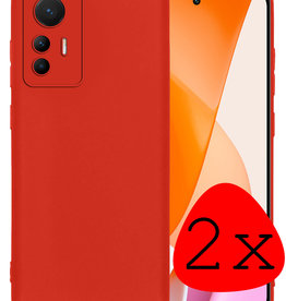 BASEY. BASEY. Xiaomi 12 Lite Hoesje Siliconen - Rood - 2 PACK