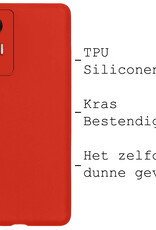 BASEY. Hoes Geschikt voor Xiaomi 12 Lite Hoesje Siliconen Back Cover Case - Hoesje Geschikt voor Xiaomi 12 Lite Hoes Cover Hoesje - Rood - 2 Stuks