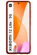 BASEY. Hoes Geschikt voor Xiaomi 12 Lite Hoesje Siliconen Back Cover Case - Hoesje Geschikt voor Xiaomi 12 Lite Hoes Cover Hoesje - Rood - 2 Stuks
