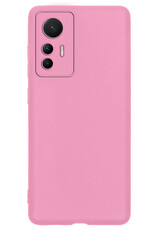NoXx Hoes Geschikt voor Xiaomi 12 Lite Hoesje Cover Siliconen Back Case Hoes - Lichtroze