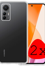BASEY. Hoes Geschikt voor Xiaomi 12 Lite Hoesje Siliconen Back Cover Case - Hoesje Geschikt voor Xiaomi 12 Lite Hoes Cover Hoesje - Transparant - 2 Stuks