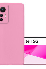 NoXx Hoes Geschikt voor Xiaomi 12 Lite Hoesje Cover Siliconen Back Case Hoes - Lichtroze