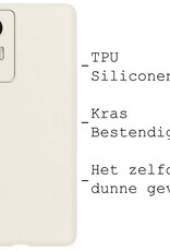 BASEY. Hoes Geschikt voor Xiaomi 12 Lite Hoesje Siliconen Back Cover Case - Hoesje Geschikt voor Xiaomi 12 Lite Hoes Cover Hoesje - Wit - 2 Stuks