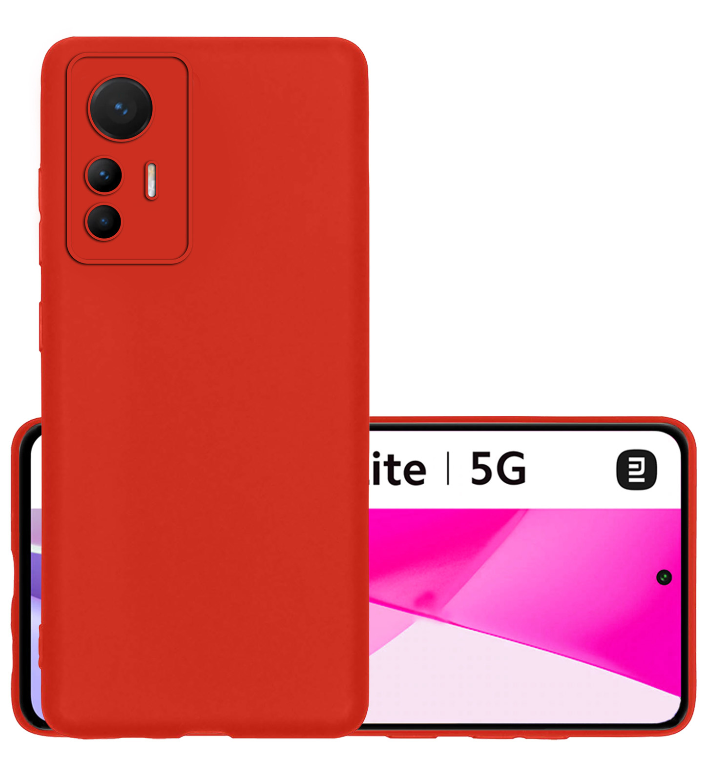 NoXx Hoes Geschikt voor Xiaomi 12 Lite Hoesje Cover Siliconen Back Case Hoes - Rood