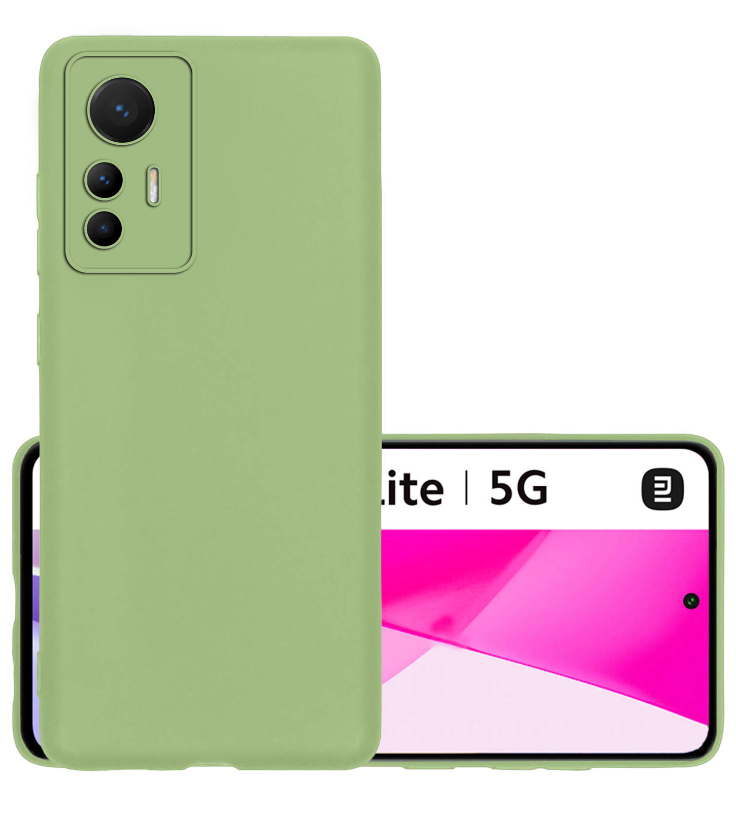 NoXx Hoes Geschikt voor Xiaomi 12 Lite Hoesje Cover Siliconen Back Case Hoes - Groen