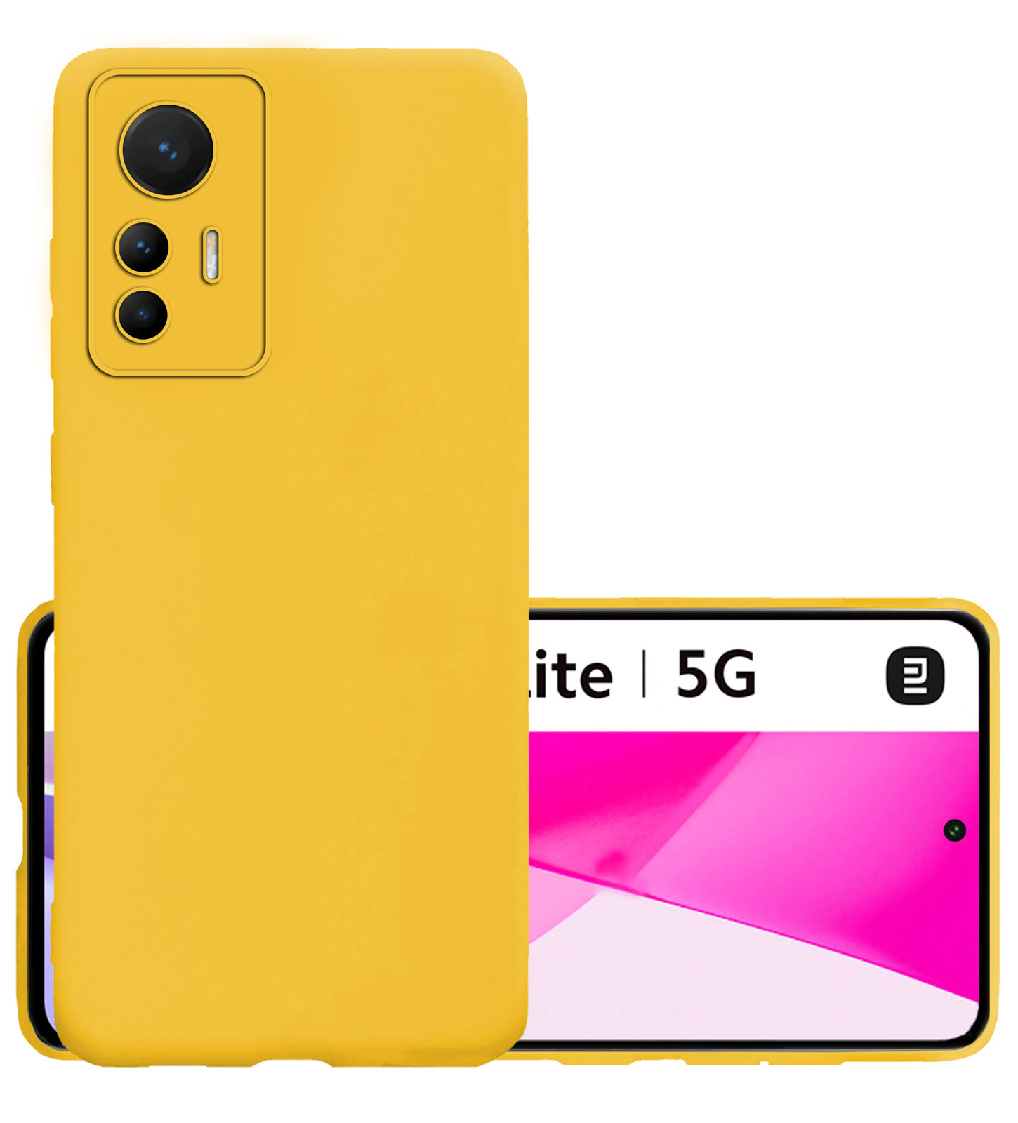 NoXx Hoes Geschikt voor Xiaomi 12 Lite Hoesje Cover Siliconen Back Case Hoes - Geel