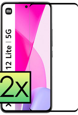 NoXx Xiaomi 12 Lite Screenprotector Glas Tempered Glass 3D - Xiaomi 12 Lite Screen Protector 3D Full Cover - 2 PACK