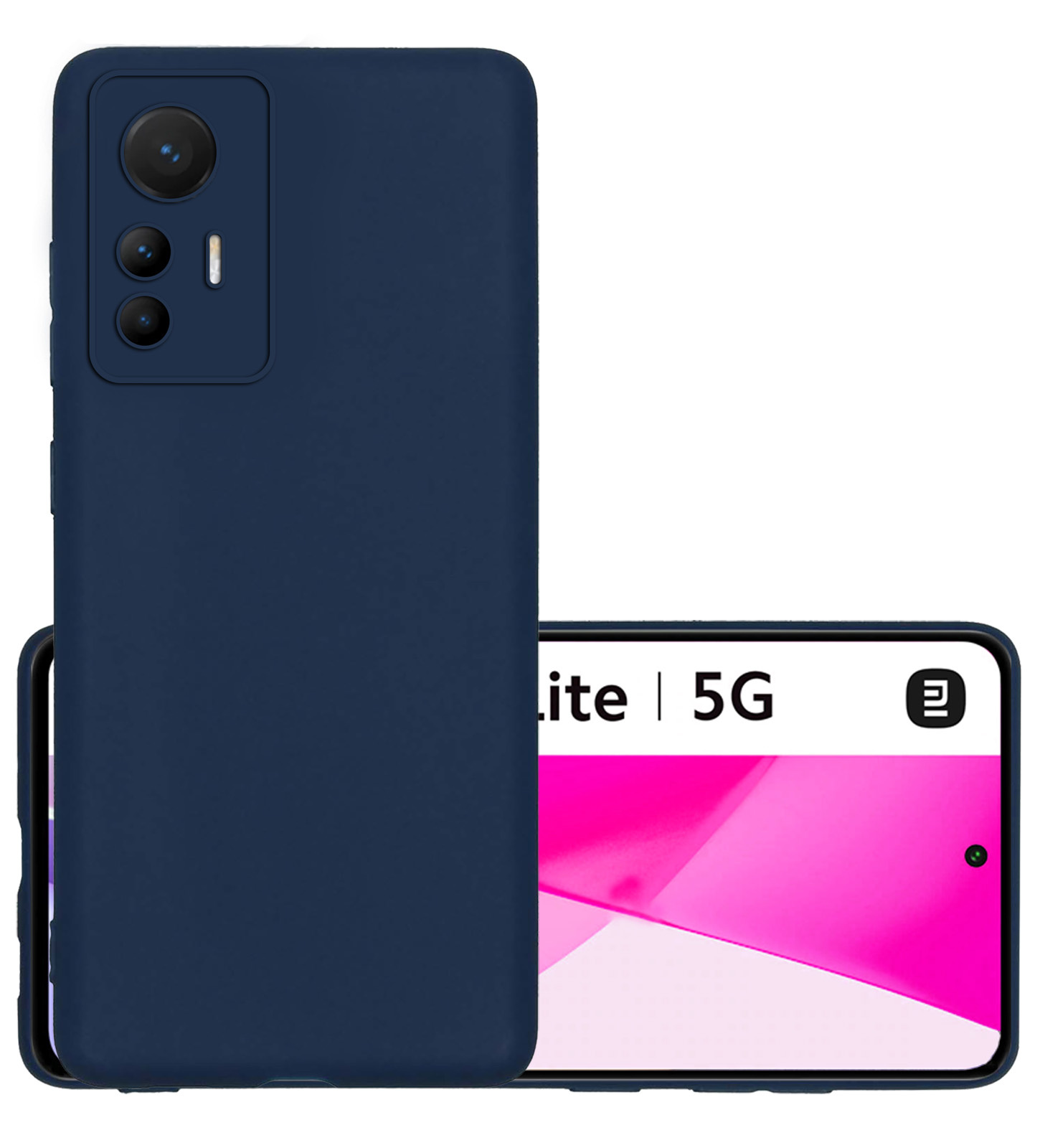 NoXx Hoes Geschikt voor Xiaomi 12 Lite Hoesje Cover Siliconen Back Case Hoes - Donkerblauw