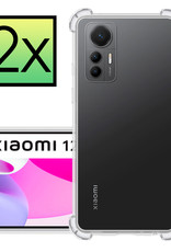 NoXx Hoes Geschikt voor Xiaomi 12 Lite Hoesje Siliconen Cover Shock Proof Back Case Shockproof Hoes - Transparant - 2x