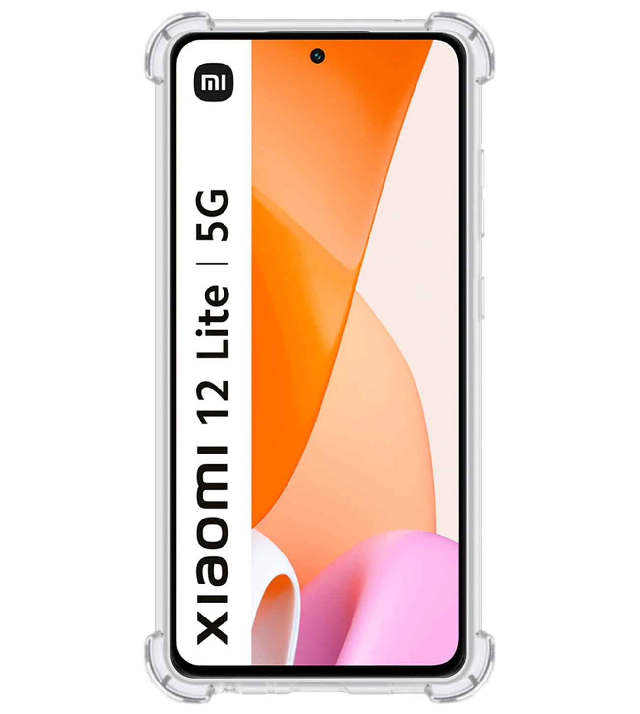 BASEY. Hoes Geschikt voor Xiaomi 12 Lite Hoesje Shock Proof Case Hoes Siliconen Met Screenprotector - Hoesje Geschikt voor Xiaomi 12 Lite Hoes Cover Shockproof - Transparant