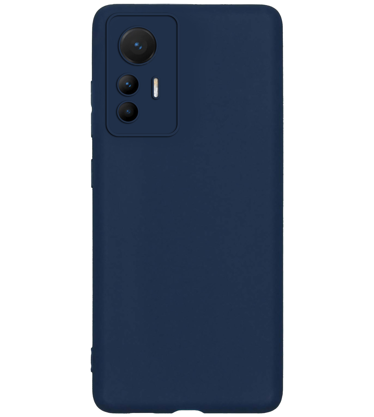 BASEY. Hoes Geschikt voor Xiaomi 12 Lite Hoesje Siliconen Back Cover Case Met Screenprotector - Hoesje Geschikt voor Xiaomi 12 Lite Hoes Cover Hoesje - Donkerblauw