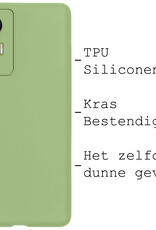 BASEY. Hoes Geschikt voor Xiaomi 12 Lite Hoesje Siliconen Back Cover Case Met Screenprotector - Hoesje Geschikt voor Xiaomi 12 Lite Hoes Cover Hoesje - Groen