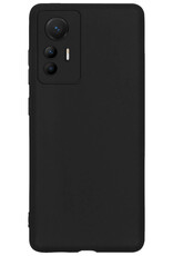 BASEY. Hoes Geschikt voor Xiaomi 12 Lite Hoesje Siliconen Back Cover Case Met Screenprotector - Hoesje Geschikt voor Xiaomi 12 Lite Hoes Cover Hoesje - Zwart