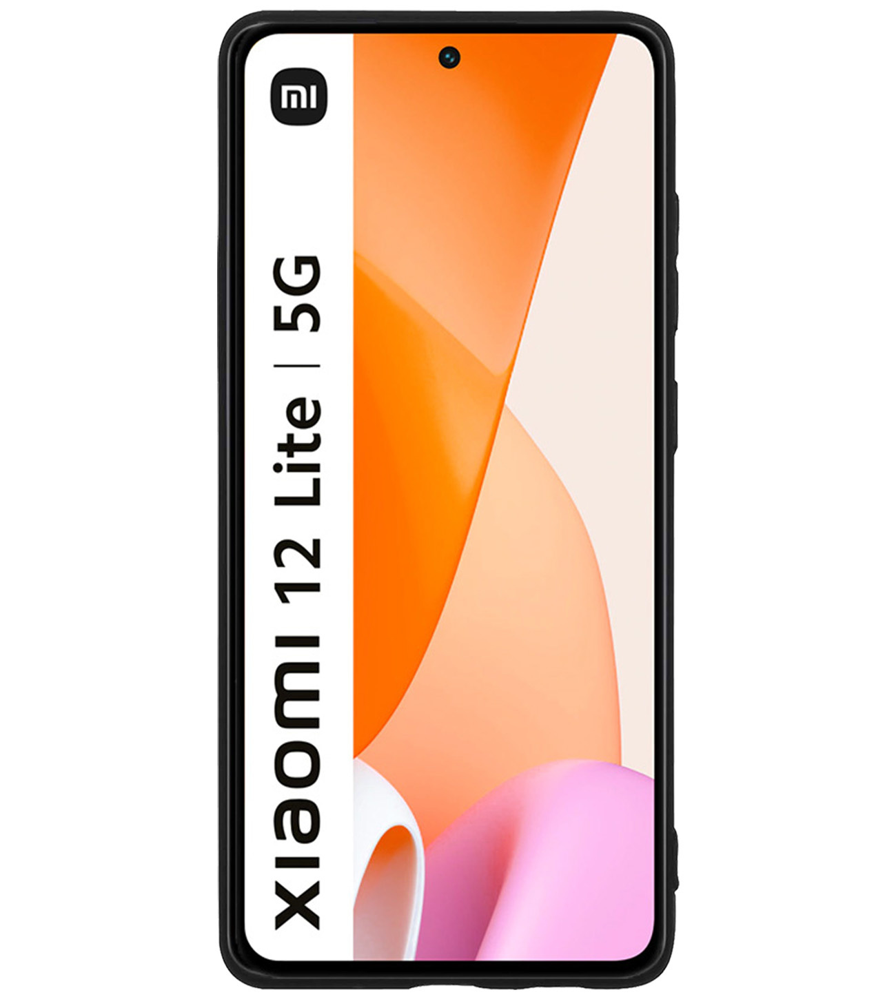 BASEY. Hoes Geschikt voor Xiaomi 12 Lite Hoesje Siliconen Back Cover Case Met Screenprotector - Hoesje Geschikt voor Xiaomi 12 Lite Hoes Cover Hoesje - Zwart