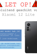 BASEY. Hoes Geschikt voor Xiaomi 12 Lite Hoesje Siliconen Back Cover Case Met 2x Screenprotector - Hoesje Geschikt voor Xiaomi 12 Lite Hoes Cover Hoesje - Donkerblauw