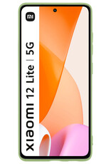 BASEY. Hoes Geschikt voor Xiaomi 12 Lite Hoesje Siliconen Back Cover Case Met 2x Screenprotector - Hoesje Geschikt voor Xiaomi 12 Lite Hoes Cover Hoesje - Groen
