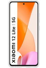 BASEY. Hoes Geschikt voor Xiaomi 12 Lite Hoesje Siliconen Back Cover Case Met 2x Screenprotector - Hoesje Geschikt voor Xiaomi 12 Lite Hoes Cover Hoesje - Transparant