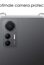 NoXx Hoes Geschikt voor Xiaomi 12 Lite Hoesje Siliconen Cover Shock Proof Back Case Shockproof Hoes Met Screenprotector - Transparant