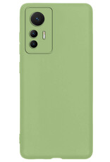 NoXx Hoes Geschikt voor Xiaomi 12 Lite Hoesje Cover Siliconen Back Case Hoes Met Screenprotector - Groen