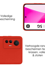 NoXx Hoes Geschikt voor Xiaomi 12 Lite Hoesje Cover Siliconen Back Case Hoes Met Screenprotector - Rood