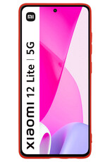 NoXx Hoes Geschikt voor Xiaomi 12 Lite Hoesje Cover Siliconen Back Case Hoes Met Screenprotector - Rood