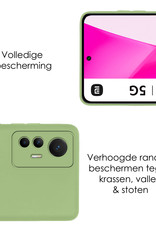 NoXx Hoes Geschikt voor Xiaomi 12 Lite Hoesje Cover Siliconen Back Case Hoes Met 2x Screenprotector - Groen
