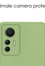 NoXx Hoes Geschikt voor Xiaomi 12 Lite Hoesje Cover Siliconen Back Case Hoes Met 2x Screenprotector - Groen